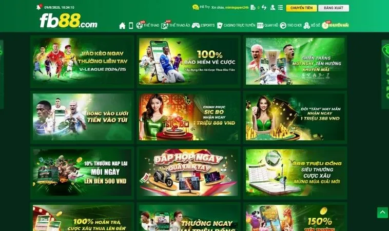 Vô vàn các chương trình Khuyến Mãi Tại FB88 tặng hội viên nhà cái