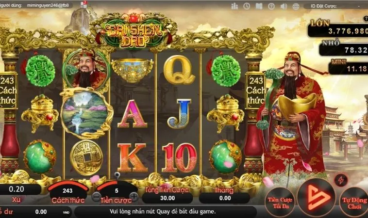 Giao diện chơi Nổ Hũ Thần Tài FB88